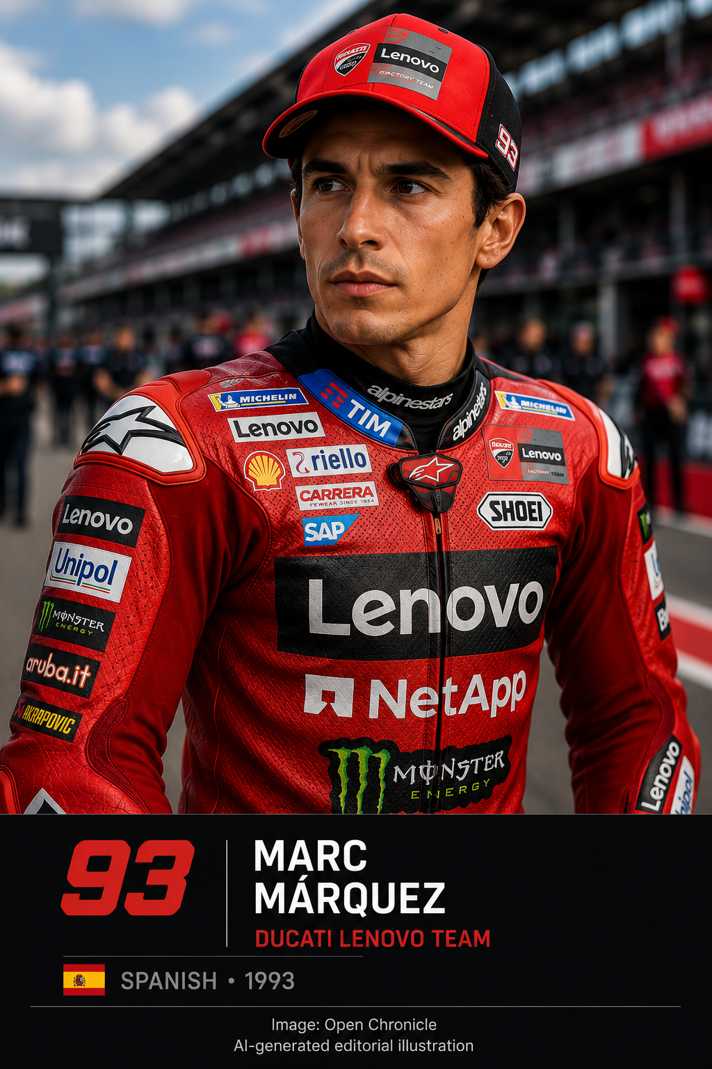 Open Chronicle editorial illustration of Marc Márquez