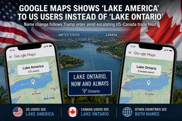 Google Maps Shows ‘Lake America’ to US Users After Trump Renames Lake Ontario
