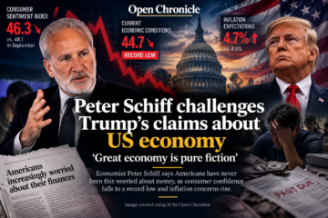 Peter Schiff Challenges Trump’s Economic Claims as US Consumer Confidence Falls to Historic Lows