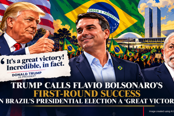 Trump Calls Flávio Bolsonaro’s First Round Success in Brazil a ‘Great Victory’